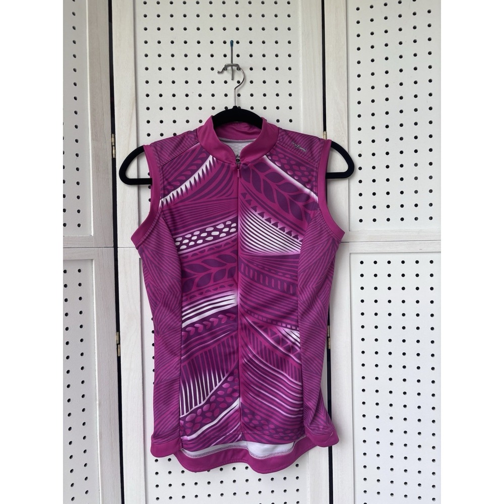 Shebeest Cycle Jersey Medium Pink White 1/4 Zip Pocket Cycling Bike Biking Tank